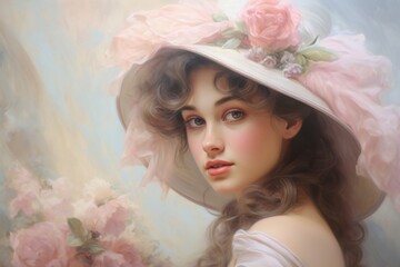 Poster - Victorian era lifestyle painting portrait art.