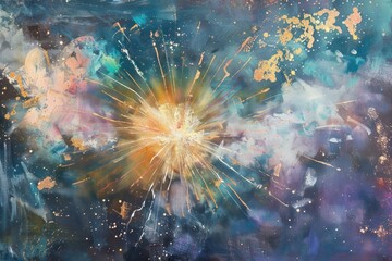 Sticker - Vibrant cosmic explosion background