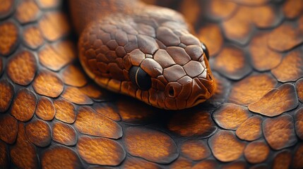 Wall Mural - Close-up of a Snake's Scales and Eye