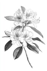 Wall Mural - A simple illustration of a flower in monochrome tones