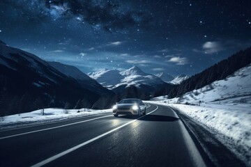Wall Mural - road automobile landscape mountain.