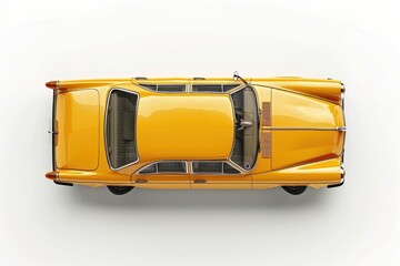 Wall Mural - Vintage yellow car top view