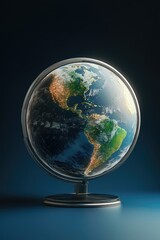 Sticker - Close-up of a globe standing on its base, ready for use in presentations or displays