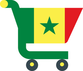 Senegal flag on Cart icon