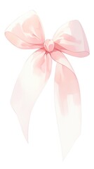 Canvas Print - Elegant pink ribbon bow illustration