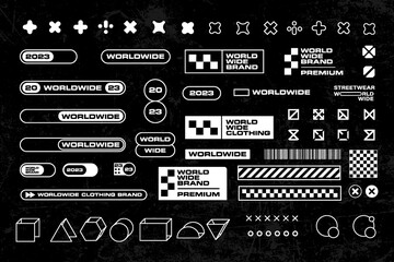 Wall Mural - futuristic streetwear element technology graphic vector design template