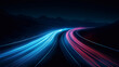 © Andrii - Futuristic Velocity: Nighttime Highway Light Trails. Generative ai