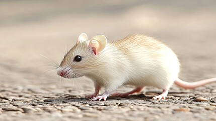 Wall Mural - Closeup Portrait of a White Rat