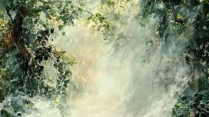 Wall Mural - Enchanted Forest Path: A Dreamlike Landscape