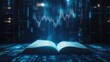 © Oksana - Book emits a digital financial chart in blue light.