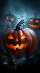 halloween background with pumpkin