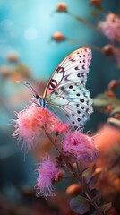 Wall Mural - A butterfly on a spring flower blossom animal insect.