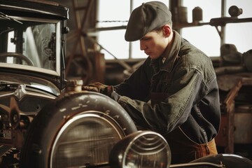 Car mechanic working factory adult.