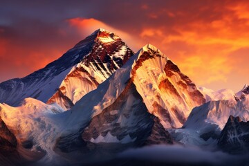 Wall Mural - Mount Everest landscape panoramic mountain.