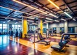 © Man888 - Spacious and Modern Empty Gym Interior with Equipment Ready for Fitness and Workout Activities