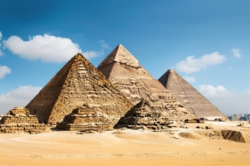 Canvas Print - Pyramids from Giza Plateau architecture landmark archaeology.