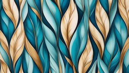 Wall Mural - Nature-inspired vibrant vector leaf patterns for modern design projects