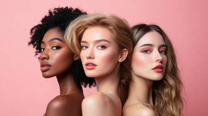 Three women with different hair colors