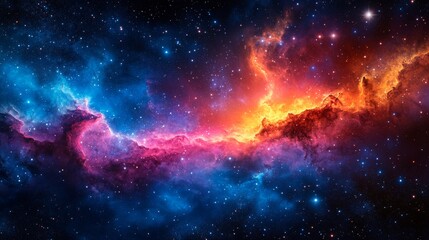 Wall Mural - colorful cosmic nebula filled with stars and gas clouds captured in deep space at night