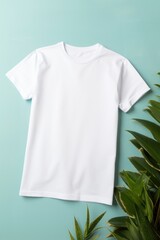 Wall Mural - White t-shirt mockup sleeve undershirt clothing.