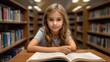 © HavingFunShop - 'Young girl reading a book in the library, focus on her face and feeling calm.'