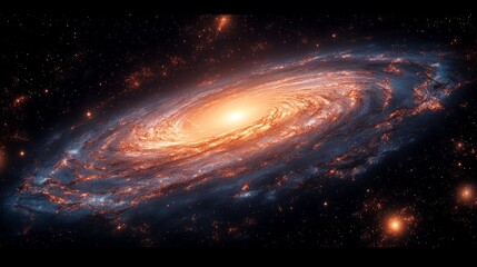 Wall Mural - a magnificent spiral galaxy illuminated by bright stars in the vastness of outer space