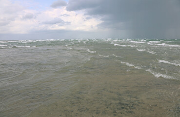 North Sea which meets the Baltic Sea but they do not mix due to the different salinity of the water in the Jutland peninsula in Denmark