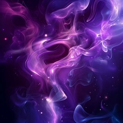 Wall Mural - violet smoke drifting in artistic abstract forms on dark background