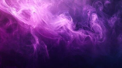 Wall Mural - violet smoke tendrils swirling in abstract form over dark canvas image