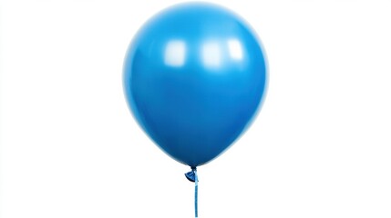 Poster -   A blue balloon floats in the air, attached by strings at each end