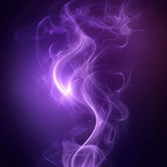 Wall Mural - violet smoke wisps rising in abstract shapes on black background