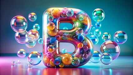 Vibrant Bubble Letter B in a Colorful Design Perfect for Creative Projects and Educational Materials