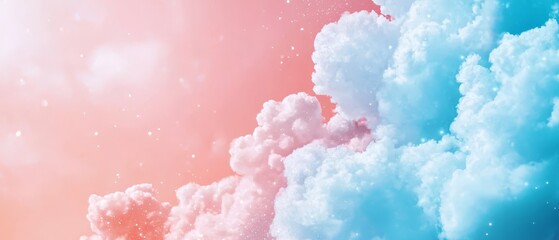 Canvas Print -  A sky filled with numerous clouds, featuring a pink and blue gradient midway