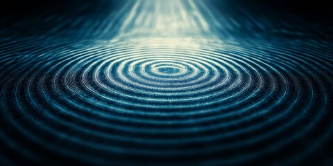 Poster - Concentric water ripples spread across a serene surface, symbolizing calm, energy flow, and the peaceful ripple effect of natural motion, Generative AI