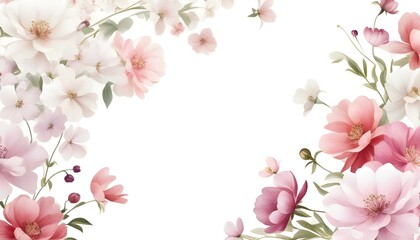 Wall Mural - Delicate close-up of pink and white peonies in full bloom against a soft background, evoking a romantic and gentle atmosphere