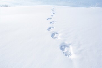 Canvas Print - Footprint snow tranquility backgrounds.