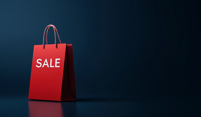 Red shopping bag with 