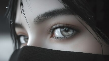 Poster - Close-up Portrait of a Woman's Eyes with a Mysterious Gaze