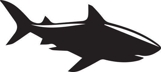 Canvas Print - Shark silhouette vector EPS