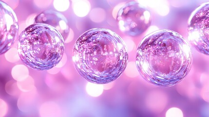 Wall Mural - a cluster of bubbles hovering above a lavender backdrop, featuring numerous bubbles at its center