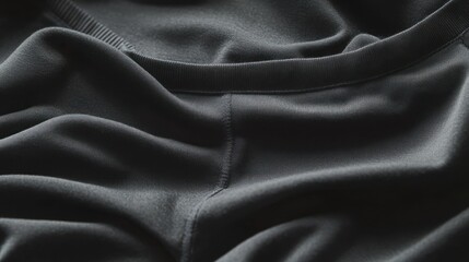 Close-up of black fabric with detailed texture view.