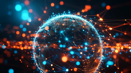 global internet technology concept background