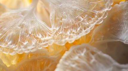 Sticker -   Close-up of yellow and white plastic wrappers inside several plastic bags, topped with a white flower on each