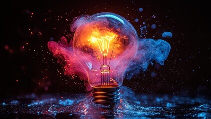 Sticker - Lightbulb with Smoke and Water