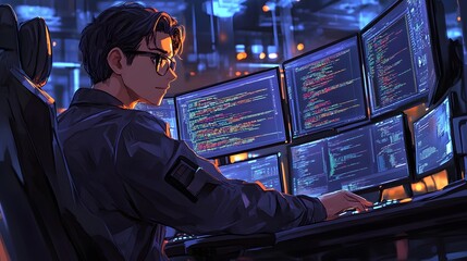 Anime Hacker Boy