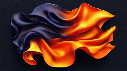 Wall Mural -  Black backgrounds with orange, blue, red and blue swirls