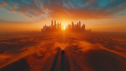 Canvas Print - Sunset over Dubai