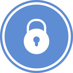 Blue padlock icon. Blue padlock button.