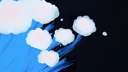 Wall Mural - Abstract Blue and White Cloud Painting