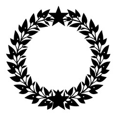 a Christmas Wreaths logo icon Silhouette vector art illustration